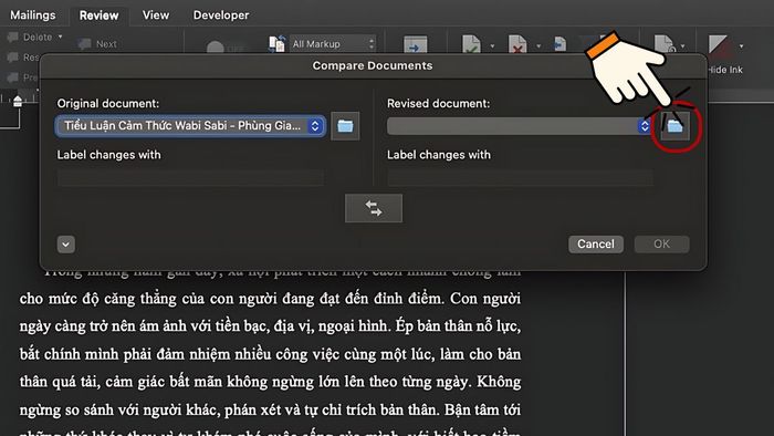 Hướng dẫn so sánh hai file Word bằng tính năng Compare - Bước 3